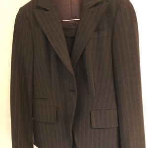 Classic charcoal grey pinstripe women’s suit